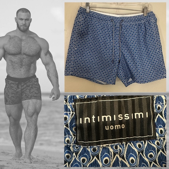 Intimissimi Swim Trunks 32-38" waist 5" inseam Gently worn Nylon blend textured - Picture 1 of 5